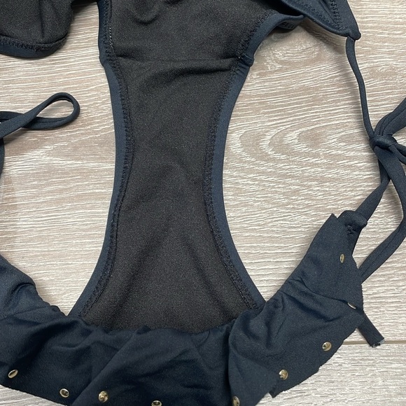 Rampage Swim Black Ruffle Studded Bikini M - Picture 7 of 13